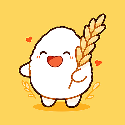 행복 일러스트 웃음 들기 사람없음 농작물 노란색 귀여움 수확 벼 쌀 낱알 일러캐릭터 AI파일 캐릭터 감정 컬러 컨셉 농업 모션 곡류 표정 파일형식 벡터