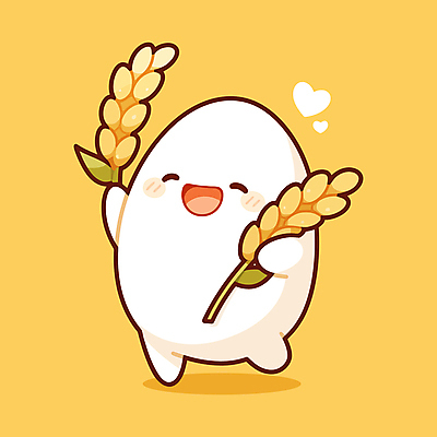 행복 일러스트 웃음 들기 사람없음 농작물 노란색 귀여움 수확 벼 쌀 낱알 일러캐릭터 AI파일 캐릭터 감정 컬러 컨셉 농업 모션 곡류 표정 파일형식 벡터