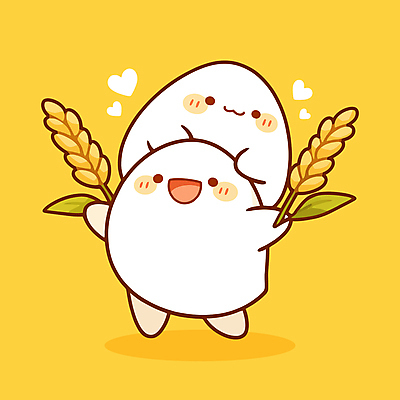 행복 일러스트 웃음 들기 사람없음 농작물 노란색 귀여움 벼 쌀 낱알 일러캐릭터 AI파일 캐릭터 감정 컬러 컨셉 농업 모션 곡류 표정 파일형식 벡터