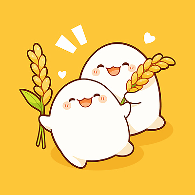 행복 일러스트 웃음 들기 사람없음 농작물 노란색 귀여움 벼 쌀 낱알 일러캐릭터 AI파일 캐릭터 감정 컬러 컨셉 농업 모션 곡류 표정 파일형식 벡터