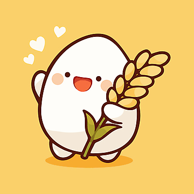 행복 일러스트 웃음 들기 사람없음 농작물 노란색 귀여움 수확 벼 쌀 낱알 일러캐릭터 AI파일 캐릭터 감정 컬러 컨셉 농업 모션 곡류 표정 파일형식 벡터