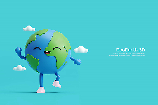 PSD 구름 편집이미지 하늘색 자연 사람없음 손들기 귀여움 자연보호 환경 춤 즐거움 에코 친환경 편집3D 지구캐릭터 자연요소 캐릭터 감정 지구 컨셉 모션 문화예술 파란색 3D 보호 생태계 파일형식