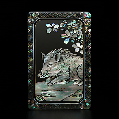 JPG 나무 편집이미지 전통 꽃 예술 자연 생명 사람없음 평화 검은색 우아함 멧돼지 동양적 자개 화투 편집실사 AI컴퓨터그래픽 AI콘텐츠 식물 컬러 컨셉 포유류 게임 CG 생태계 전통공예 파일형식