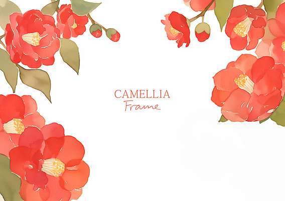 PSD 백그라운드 겨울 일러스트 수채화 프레임 사람없음 빨간색 풀잎 우아함 동백 카피스페이스 국내일러스트 계절 꽃 컬러 컨셉 잎 공백 풀_식물 파일형식