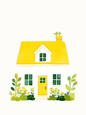 JPG 꽃 일러스트 수채화 사람없음 노란색 봄 유치원 국내일러스트 AI일러스트 AI콘텐츠 식물 계절 교육 컬러 파일형식