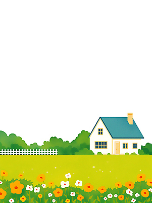 JPG 꽃 일러스트 수채화 사람없음 초록색 울타리 정원 봄 유치원 화단 국내일러스트 AI일러스트 AI콘텐츠 식물 계절 교육 컬러 담장 파일형식