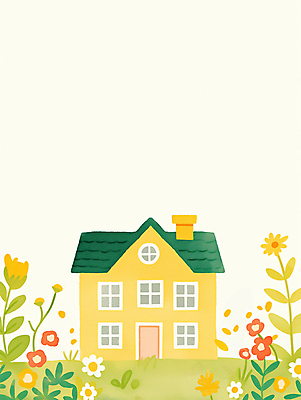 JPG 꽃 일러스트 수채화 사람없음 노란색 정원 봄 유치원 화단 국내일러스트 AI일러스트 AI콘텐츠 식물 계절 교육 컬러 파일형식