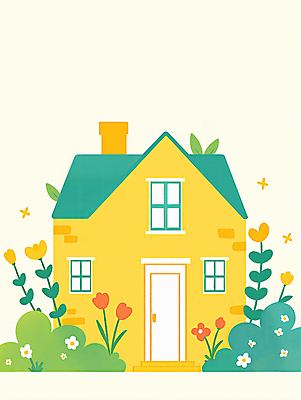 JPG 꽃 일러스트 수채화 사람없음 노란색 정원 봄 유치원 화단 국내일러스트 AI일러스트 AI콘텐츠 식물 계절 교육 컬러 파일형식