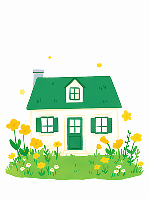 JPG 꽃 일러스트 수채화 사람없음 초록색 정원 봄 유치원 화단 국내일러스트 AI일러스트 AI콘텐츠 식물 계절 교육 컬러 파일형식