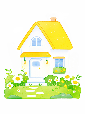 JPG 꽃 일러스트 수채화 사람없음 노란색 정원 봄 유치원 화단 국내일러스트 AI일러스트 AI콘텐츠 식물 계절 교육 컬러 파일형식