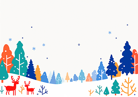 JPG 나무 배너 크리스마스 겨울 일러스트 사람없음 컬러풀 크리스마스트리 설원 루돌프 눈 연말 국내일러스트 AI일러스트 AI콘텐츠 자연요소 식물 계절 기념일 컬러 날씨 사슴 눈_날씨 파일형식