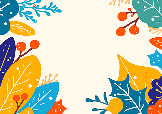 JPG 배너 열매 크리스마스 겨울 일러스트 프레임 사람없음 컬러풀 풀잎 연말 국내일러스트 AI일러스트 AI콘텐츠 식물 계절 기념일 컬러 잎 풀_식물 파일형식