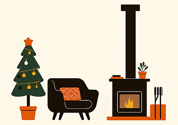 JPG 화분 화초 쿠션 겨울 의자 일러스트 불 사람없음 인테리어 크리스마스트리 주황색 벽난로 오너먼트 국내일러스트 AI일러스트 AI콘텐츠 자연요소 식물 디자인 계절 컬러 가구 크리스마스장식 크리스마스 파일형식