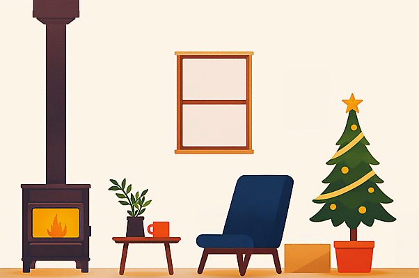 JPG 화분 화초 겨울 의자 일러스트 창문 탁자 불 사람없음 컵 인테리어 상자 크리스마스트리 벽난로 국내일러스트 AI일러스트 AI콘텐츠 자연요소 식물 식기 디자인 계절 가구 크리스마스 파일형식