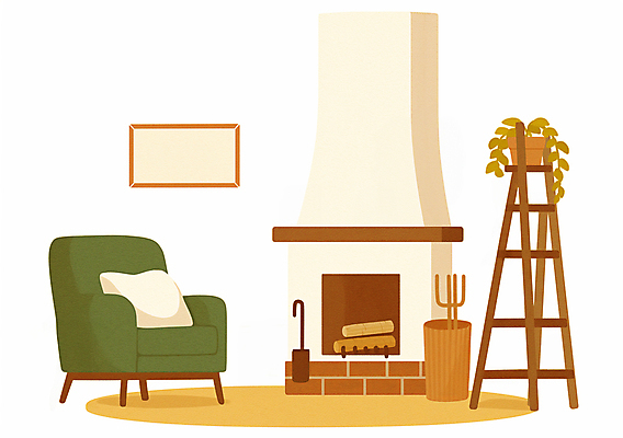 JPG 화분 화초 액자 쿠션 겨울 의자 일러스트 사다리 사람없음 인테리어 바구니 카펫 장작 벽난로 국내일러스트 AI일러스트 AI콘텐츠 식물 디자인 계절 가구 도구 파일형식