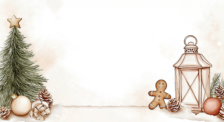 JPG 백그라운드 크리스마스 겨울 일러스트 크리스마스카드 프레임 사람없음 장식 크리스마스트리 쿠키 램프 눈 솔방울 솔잎 베이지색 진저맨 오너먼트 카피스페이스 국내일러스트 AI일러스트 AI콘텐츠 자연요소 계절 기념일 컬러 잎 크리스마스장식 날씨 디저트 조명 카드_감사 공백 진저쿠키 파일형식