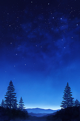 JPG 나무 백그라운드 겨울 야경 일러스트 자연 밤하늘 수채화 산 사람없음 파란색 고요 숲 은하수 국내일러스트 AI일러스트 AI콘텐츠 식물 계절 컬러 하늘 야간 생태계 파일형식 풍경_경치