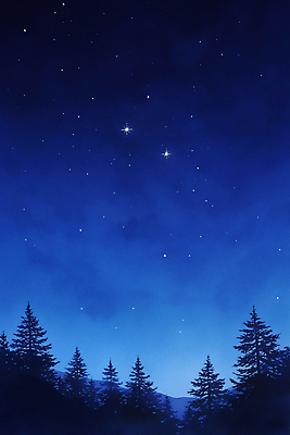 JPG 나무 백그라운드 겨울 야경 일러스트 자연 밤하늘 수채화 산 사람없음 파란색 고요 숲 은하수 국내일러스트 AI일러스트 AI콘텐츠 식물 계절 컬러 하늘 야간 생태계 파일형식 풍경_경치