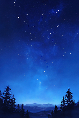 JPG 나무 백그라운드 겨울 야경 일러스트 자연 밤하늘 수채화 산 사람없음 파란색 고요 숲 은하수 국내일러스트 AI일러스트 AI콘텐츠 식물 계절 컬러 하늘 야간 생태계 파일형식 풍경_경치