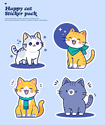 행복 스티커 일러스트 사람없음 파란색 반짝임 반려동물 귀여움 다이어리 스카프 목도리 고양이 꾸미기 반려묘 다꾸 일러캐릭터 AI파일 동물 캐릭터 잡화 감정 컬러 컨셉 포유류 모션 사무용품 신조어 약어 파일형식 벡터