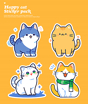 행복 스티커 일러스트 사람없음 반짝임 반려동물 노란색 귀여움 다이어리 목도리 고양이 꾸미기 반려묘 다꾸 일러캐릭터 AI파일 동물 캐릭터 잡화 감정 컬러 컨셉 포유류 모션 사무용품 신조어 약어 파일형식 벡터