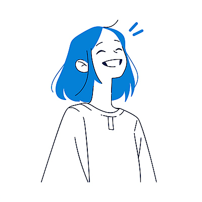 전신 여자 행복 일러스트 한명 미소 웃음 성인 파란색 기쁨 즐거움 모던 심플 성인여자한명만 국내일러스트 AI파일 1 감정 컬러 표정 사람 여자한명만 성인여자만 파일형식 벡터