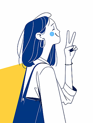 전신 여자 행복 가방 일러스트 한명 미소 웃음 성인 파란색 귀걸이 기쁨 즐거움 모던 브이 심플 성인여자한명만 국내일러스트 AI파일 1 잡화 감정 컬러 장신구 표정 사람 손짓 여자한명만 성인여자만 파일형식 벡터