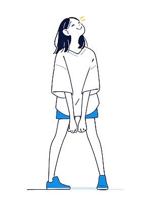 전신 여자 행복 일러스트 한명 미소 웃음 성인 파란색 기쁨 즐거움 모던 심플 성인여자한명만 국내일러스트 AI파일 1 감정 컬러 표정 사람 여자한명만 성인여자만 파일형식 벡터