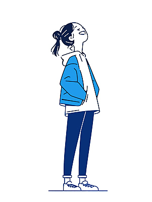 전신 여자 행복 일러스트 한명 미소 웃음 성인 파란색 기쁨 즐거움 모던 주머니손 심플 성인여자한명만 국내일러스트 AI파일 1 감정 컬러 모션 표정 사람 여자한명만 성인여자만 파일형식 벡터