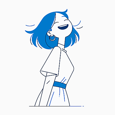전신 여자 행복 일러스트 한명 미소 웃음 성인 파란색 귀걸이 기쁨 즐거움 모던 심플 성인여자한명만 국내일러스트 AI파일 1 감정 컬러 장신구 표정 사람 여자한명만 성인여자만 파일형식 벡터