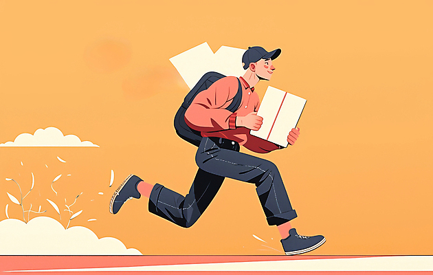 JPG 전신 모자 남자 가방 일러스트 한명 들기 성인 달리기 주황색 운송업 배달원 배송 서비스 속도 패키지 택배상자 성인남자한명만 국내일러스트 AI일러스트 AI콘텐츠 직업 1 잡화 산업 컬러 모션 사람 상자 택배 남자한명만 성인남자만 파일형식