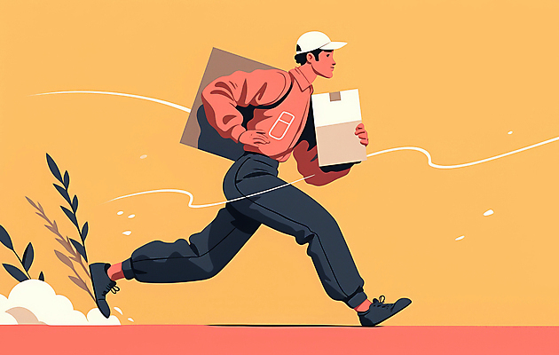JPG 전신 모자 남자 가방 일러스트 한명 들기 성인 달리기 주황색 운송업 배달원 배송 서비스 속도 패키지 택배상자 성인남자한명만 국내일러스트 AI일러스트 AI콘텐츠 직업 1 잡화 산업 컬러 모션 사람 상자 택배 남자한명만 성인남자만 파일형식