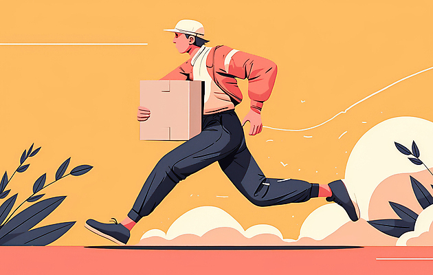 JPG 전신 모자 남자 가방 일러스트 한명 들기 성인 달리기 주황색 운송업 배달원 배송 서비스 속도 패키지 택배상자 성인남자한명만 국내일러스트 AI일러스트 AI콘텐츠 직업 1 잡화 산업 컬러 모션 사람 상자 택배 남자한명만 성인남자만 파일형식