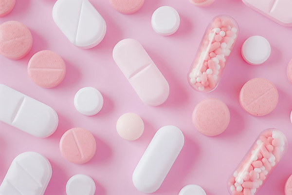 JPG 편집이미지 분홍색 백그라운드 패턴 건강 사람없음 알약 처방 비타민 영양제 치료제 편집실사 AI포토 AI콘텐츠 컬러 무늬 의학 약 CG 영양소 파일형식