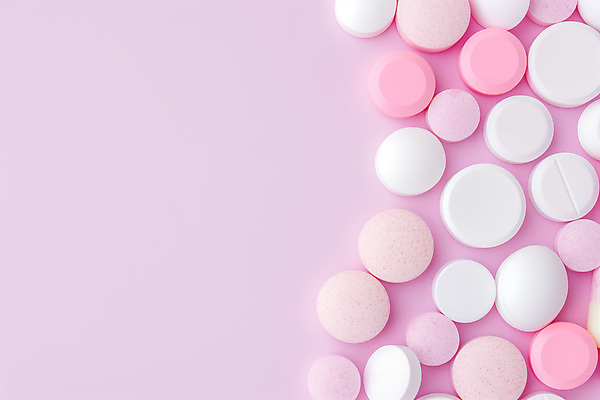 JPG 편집이미지 분홍색 백그라운드 패턴 건강 사람없음 알약 처방 비타민 영양제 치료제 카피스페이스 편집실사 AI포토 AI콘텐츠 컬러 무늬 의학 약 공백 CG 영양소 파일형식