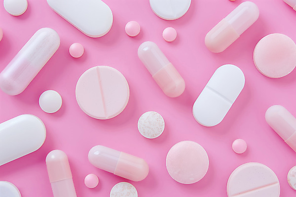 JPG 편집이미지 분홍색 백그라운드 패턴 건강 사람없음 알약 처방 비타민 영양제 치료제 편집실사 AI포토 AI콘텐츠 컬러 무늬 의학 약 CG 영양소 파일형식