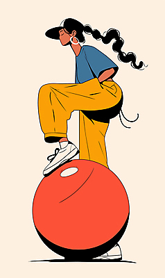 전신 여자 스포츠 일러스트 한명 성인 옆모습 빨간색 운동복 운동 귀걸이 짐볼 주머니손 밟기 성인여자한명만 국내일러스트 AI파일 1 옷 뷰포인트 컬러 장신구 모션 건강 사람 여자한명만 성인여자만 파일형식 벡터