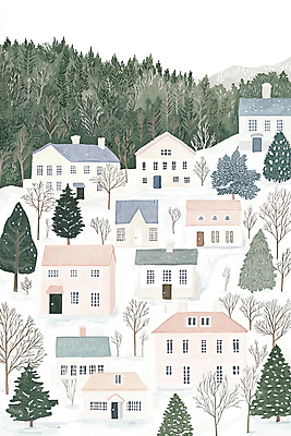 JPG 나무 겨울 일러스트 산 주택 풍경 사람없음 초록색 숲 감성 산동네 국내일러스트 AI일러스트 AI콘텐츠 식물 계절 컬러 컨셉 건물 마을 파일형식