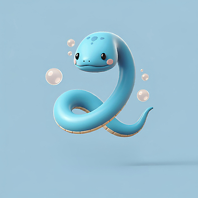 JPG 편집이미지 새해 3D캐릭터 사람없음 파란색 귀여움 물방울 뱀띠 뱀 비눗방울 엘리먼트 청사 을사년 편집3D 푸른뱀 푸른뱀캐릭터 AI컴퓨터그래픽 AI콘텐츠 캐릭터 컬러 컨셉 파충류 3D 십이지신 뱀캐릭터 파일형식 2025년