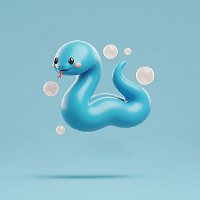 JPG 편집이미지 새해 3D캐릭터 사람없음 파란색 귀여움 물방울 뱀띠 뱀 비눗방울 엘리먼트 청사 을사년 편집3D 푸른뱀 푸른뱀캐릭터 AI컴퓨터그래픽 AI콘텐츠 캐릭터 컬러 컨셉 파충류 3D 십이지신 뱀캐릭터 파일형식 2025년