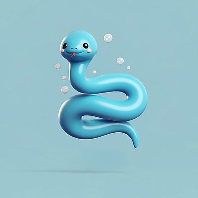 JPG 편집이미지 새해 3D캐릭터 사람없음 파란색 귀여움 물방울 뱀띠 뱀 비눗방울 엘리먼트 청사 을사년 편집3D 푸른뱀 푸른뱀캐릭터 AI컴퓨터그래픽 AI콘텐츠 캐릭터 컬러 컨셉 파충류 3D 십이지신 뱀캐릭터 파일형식 2025년
