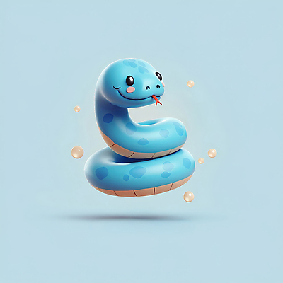 JPG 편집이미지 새해 3D캐릭터 사람없음 파란색 귀여움 물방울 뱀띠 뱀 비눗방울 엘리먼트 청사 을사년 편집3D 푸른뱀 푸른뱀캐릭터 AI컴퓨터그래픽 AI콘텐츠 캐릭터 컬러 컨셉 파충류 3D 십이지신 뱀캐릭터 파일형식 2025년