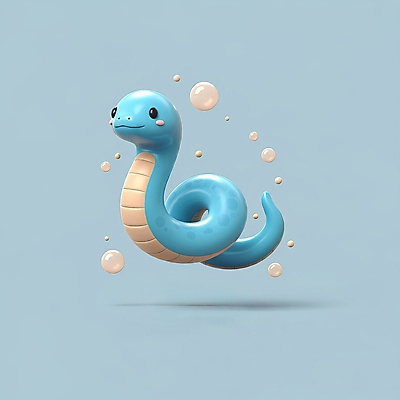 JPG 편집이미지 새해 3D캐릭터 사람없음 파란색 귀여움 물방울 뱀띠 뱀 비눗방울 엘리먼트 청사 을사년 편집3D 푸른뱀 푸른뱀캐릭터 AI컴퓨터그래픽 AI콘텐츠 캐릭터 컬러 컨셉 파충류 3D 십이지신 뱀캐릭터 파일형식 2025년