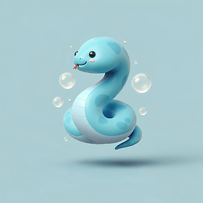 JPG 편집이미지 새해 3D캐릭터 사람없음 파란색 귀여움 물방울 뱀띠 뱀 비눗방울 엘리먼트 청사 을사년 편집3D 푸른뱀 푸른뱀캐릭터 AI컴퓨터그래픽 AI콘텐츠 캐릭터 컬러 컨셉 파충류 3D 십이지신 뱀캐릭터 파일형식 2025년