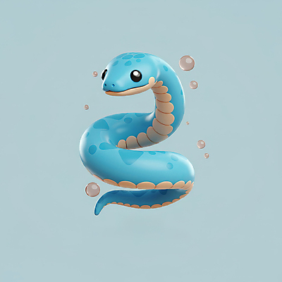 JPG 편집이미지 새해 3D캐릭터 사람없음 파란색 귀여움 물방울 뱀띠 뱀 비눗방울 엘리먼트 청사 을사년 편집3D 푸른뱀 푸른뱀캐릭터 AI컴퓨터그래픽 AI콘텐츠 캐릭터 컬러 컨셉 파충류 3D 십이지신 뱀캐릭터 파일형식 2025년