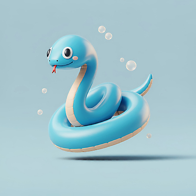 JPG 편집이미지 새해 3D캐릭터 사람없음 파란색 귀여움 물방울 뱀띠 뱀 비눗방울 엘리먼트 청사 을사년 편집3D 푸른뱀 푸른뱀캐릭터 AI컴퓨터그래픽 AI콘텐츠 캐릭터 컬러 컨셉 파충류 3D 십이지신 뱀캐릭터 파일형식 2025년
