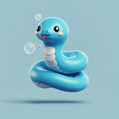 JPG 편집이미지 새해 3D캐릭터 사람없음 파란색 귀여움 물방울 뱀띠 뱀 비눗방울 엘리먼트 청사 을사년 편집3D 푸른뱀 푸른뱀캐릭터 AI컴퓨터그래픽 AI콘텐츠 캐릭터 컬러 컨셉 파충류 3D 십이지신 뱀캐릭터 파일형식 2025년