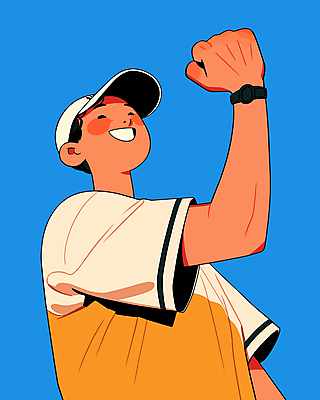 전신 남자 일러스트 바지 청소년 자연 한명 미소 웃음 야외 노란색 귀걸이 주먹 자유 활기 발걸음 캡모자 스마트워치 십대남자한명만 국내일러스트 AI파일 모자_잡화 1 컬러 컨셉 장신구 모션 하의 표정 사람 스마트기기 생태계 웨어러블 남자한명만 십대남자만 파일형식 벡터