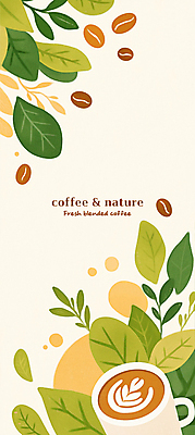 PSD 커피 일러스트 자연 나뭇잎 사람없음 초록색 원두 커피잔 라떼아트 친환경제품 국내일러스트 음료 컬러 잎 잔 그림 친환경 생태계 라떼 파일형식