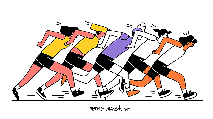 전신 여자 남자 스포츠 유니폼 일러스트 협력 건강 경기 여러명 성인 달리기 경쟁 다양 에너지 그룹 속도 활기 매너 성인만 국내일러스트 AI파일 옷 다수 컨셉 모션 사람 예절 파일형식 벡터